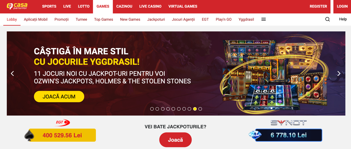 casa pariurilor casino homepage